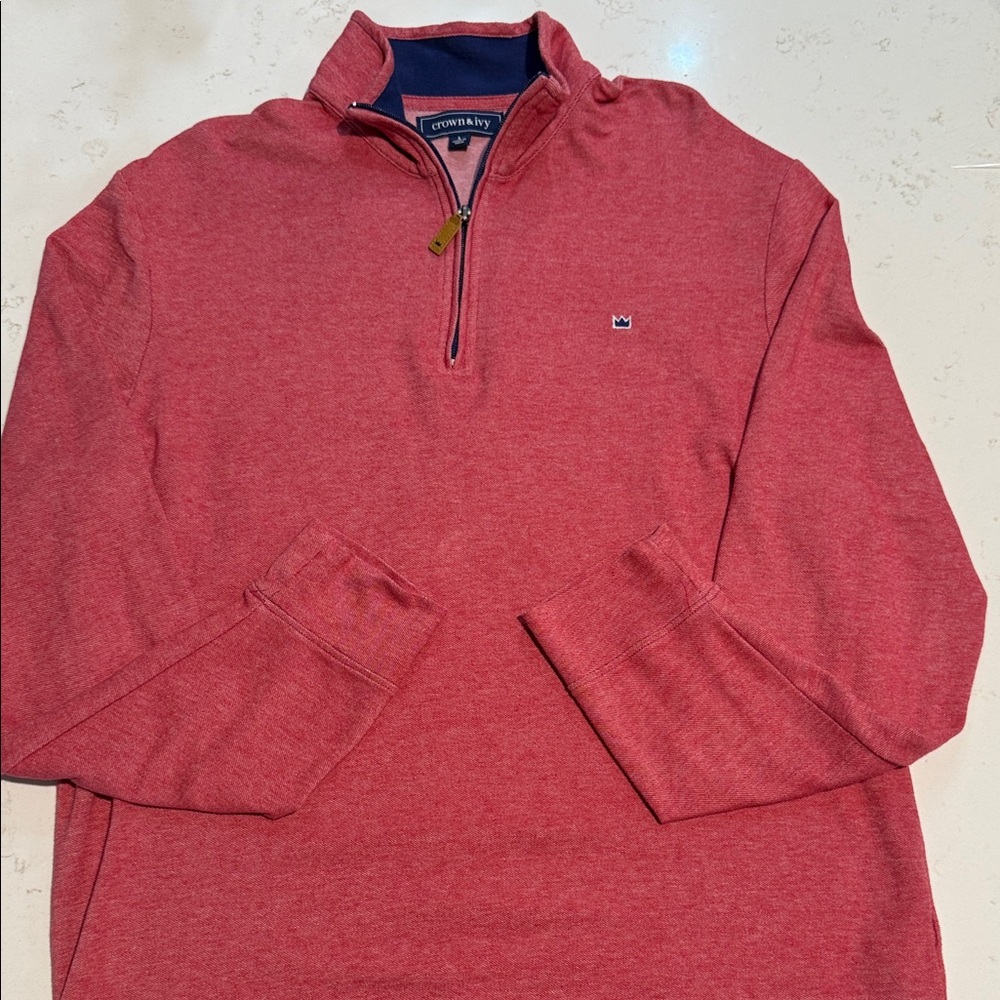 Crown & Ivy Red Quarter-Zip Pullover 90s vibe